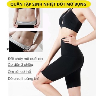 Quần tập gym nữ lửng, sinh nhiệt giảm mỡ bụng, giảm cân Hi Home, quần legging ôm dáng tăng đổ mồ hôi tan mỡ bụng,eo