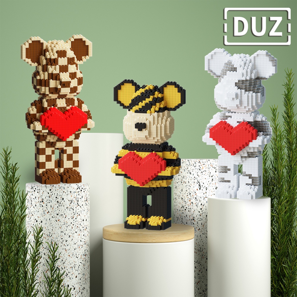 Lắp ráp bearbrick 30cm 35cm, bộ đồ chơi lắp ráp mô hình 3d, mô hình lắp ráp nhân vật hoạt hình, xếp hình mini 3d cho bé