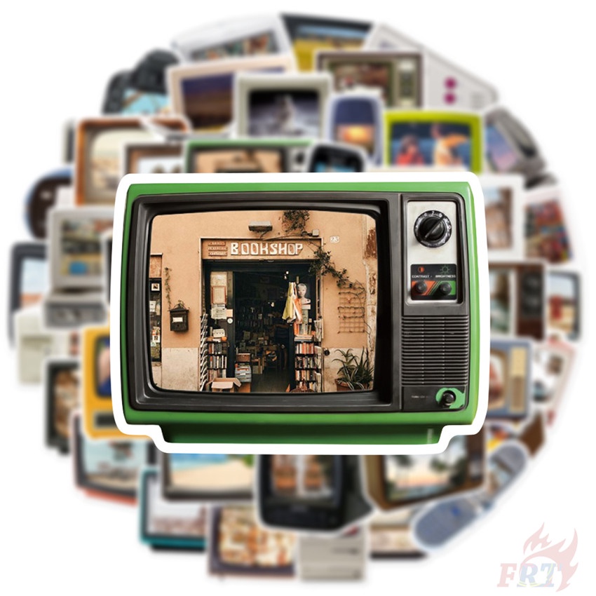 ❉ Sticker Dán Máy Tính PSP Điện Thoại Series 02 TV Phong Cách Retro ❉ Bộ 50 Sticker Chống Thấm Nước Họa Tiết Doodle Hợp Thời Trang