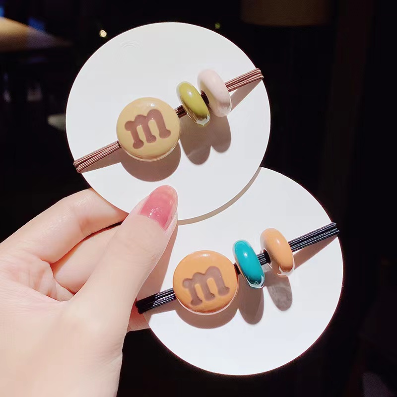 Dây Buộc Tóc Dây Cột Tóc Dễ Thương Với Mặt Dây Chuyền Vui Đậu M Phụ Kiện Thời Trang Cho Nữ AB267