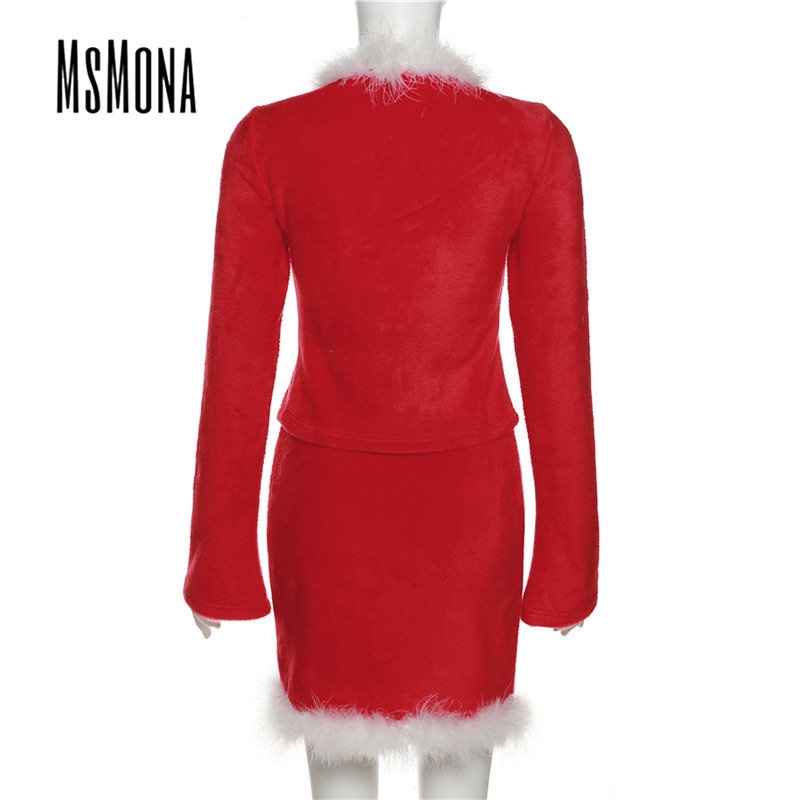 MsMona Bộ Đồ Thời Trang 2023 Cổ Chữ V Ôm Dáng Phối Màu Tương Phản Quyến Rũ Cho Nữ