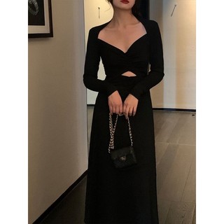 đầm midi đen body nơ ngực