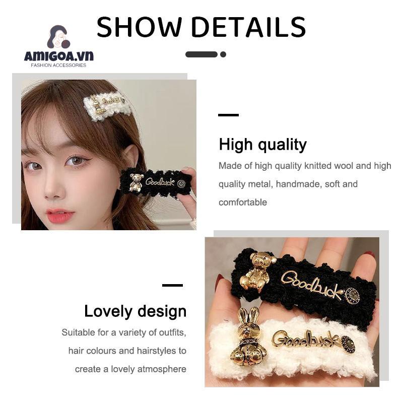 ✨✨Kẹp tóc vải lông thỏ phong cách Hàn Quốc thời trang thu đông