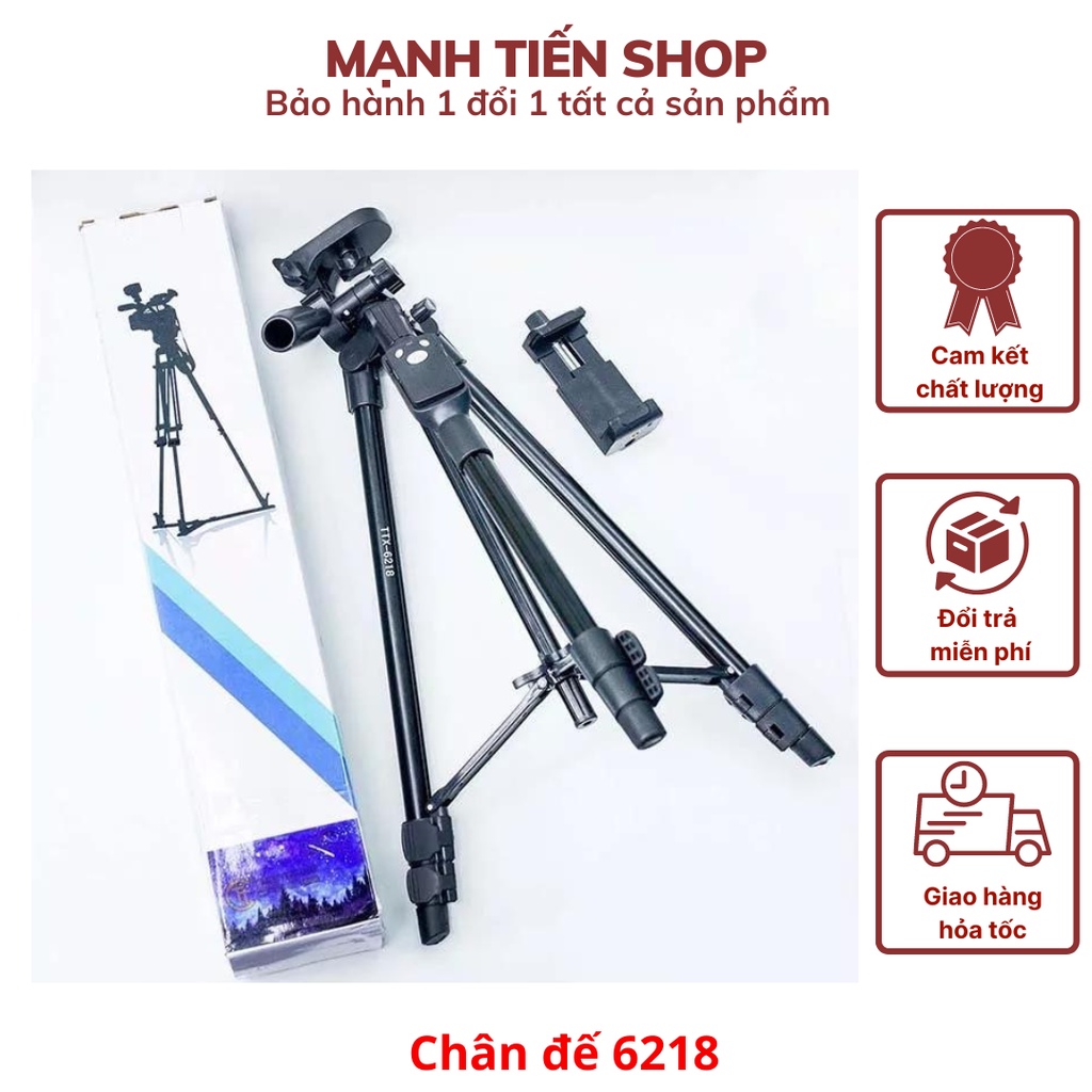 Chân đế dùng cho máy ánh điện thoại kiểu mới tripod TTX--6218 - Tặng kèm remote và túi đựng tiện dụng - DTM Store