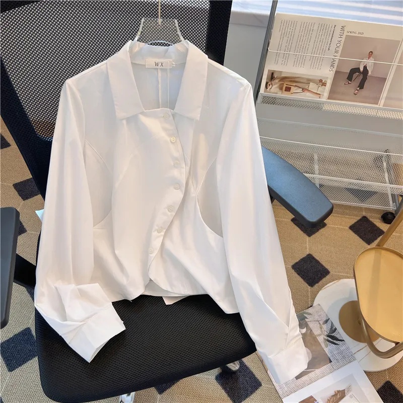 Áo Sơ Mi Cotton Tay Dài Dáng Rộng Cài Nút Phong Cách Phương Tây Cổ Điển Cho Nữ Size M-3Xl 3 Kiểu