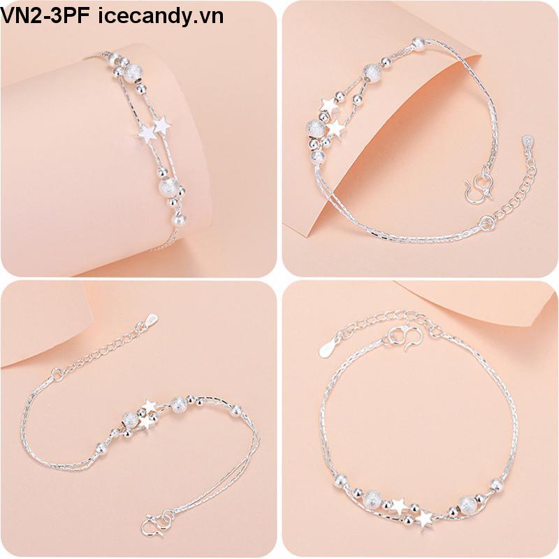 🥟Vòng tay nữ bạc 925 hình cỏ 4 lá may mắn