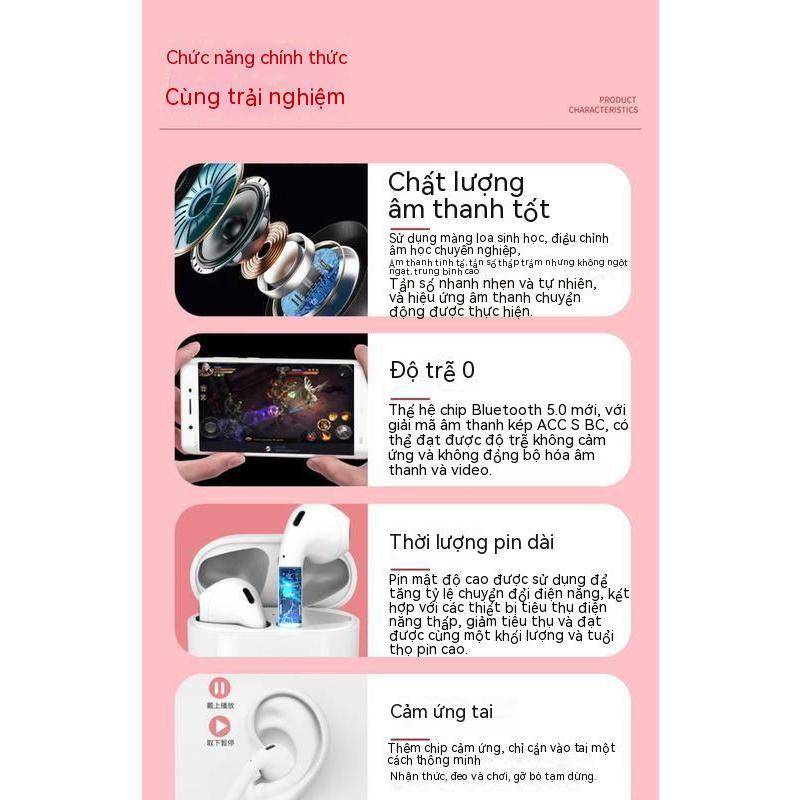 Tai Nghe Bluetooth Không Dây Màu Macaron Phù Hợp Cho Apple Huawei OPPO Xiaomi vivo