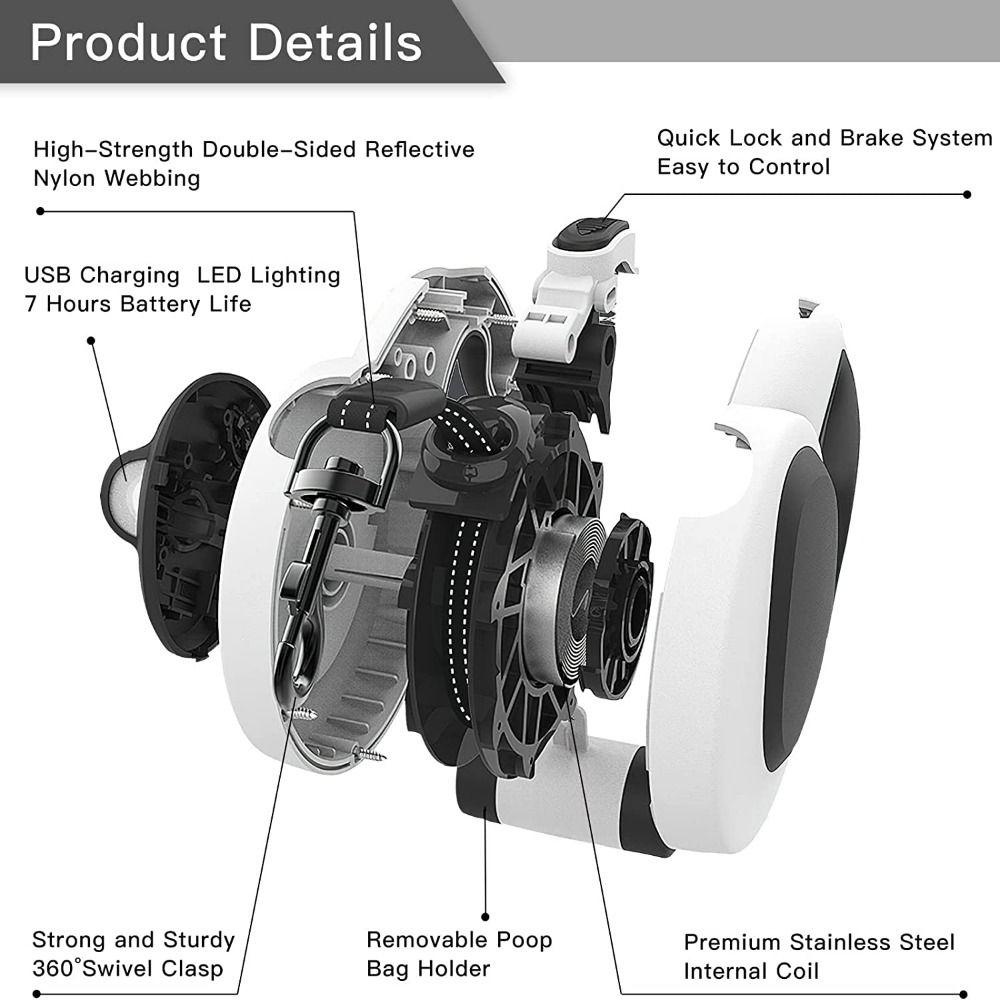 Dây Dắt Chó Tự Động Kèm Túi Đựng Chất Thải Và Khóa Gài Hiệu LAYOR1