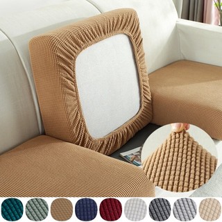 Vỏ bọc đệm ghế sofa 1 / 2 / 3 / 4 bằng vải lông cừu co giãn màu trơn hình oval trang trí phòng khách