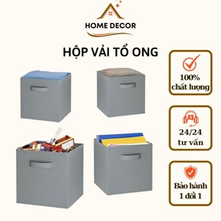  Hộp Vải Kệ Tổ Ong - Hộp Đựng Đồ Đa Năng Cho Kệ Sách Nhiều Tầng Chống Ẩm Mốc Có Thể Gấp Gọn 
