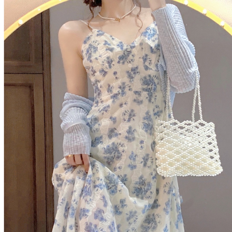 Đầm Hoa Hai Dây Mùa Hè Phong Cách Pháp Ngọt Ngào Mới Cho Nữ