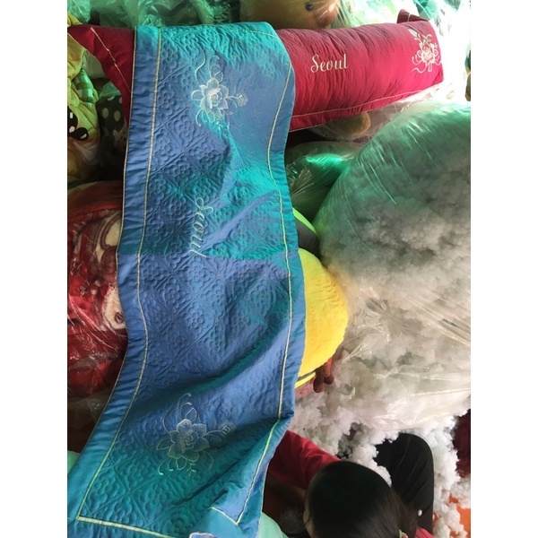 Vỏ gối nằm đôi thêu đẹp dài 1,6m