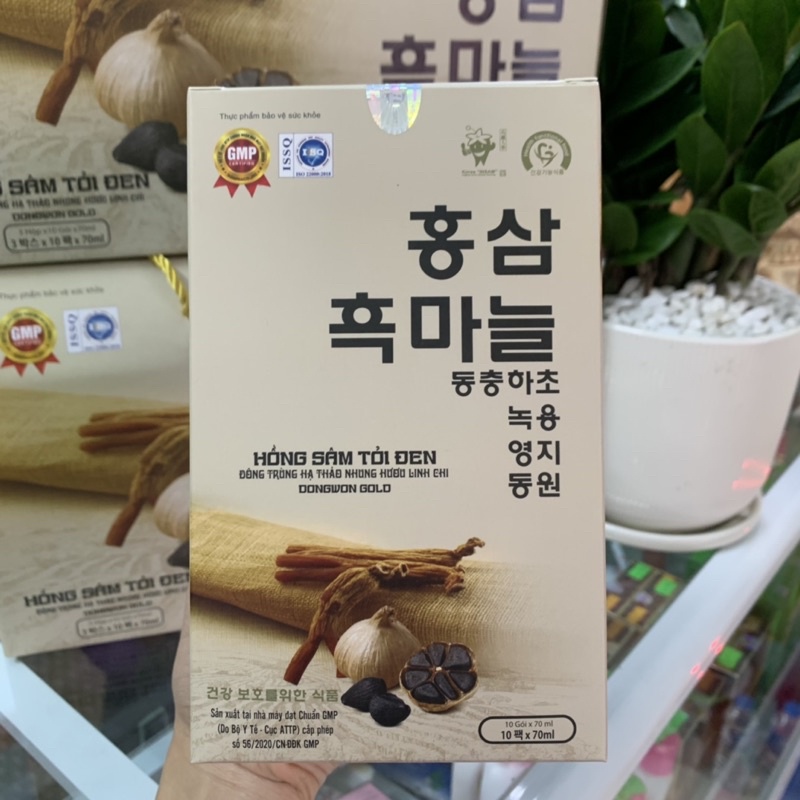 NƯỚC HỒNG SÂM TỎI ĐEN ĐÔNG TRÙNG HẠ THẢO LINH CHI NHUNG HƯƠU - Hộp nhỏ 10gói