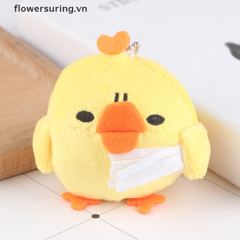 1 Búp Bê Nhồi Bông Hình Gà Con Có Móc Khóa