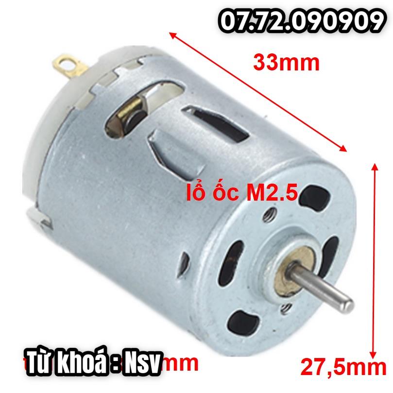 Nsv Motor 365 loại 6V~24V DC, 0,025A 2s 7.4v, 0,03A Pin 4s 14.8v, tốt với các bộ đk 7.4v 5A dùng chế cho xe tàu đồ chơi