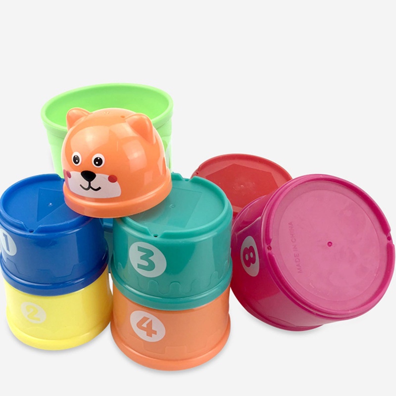 Đồ Chơi Tháp Cốc Xếp Chồng Nhiều Màu Sắc Giáo Dục Sớm Cho Bé