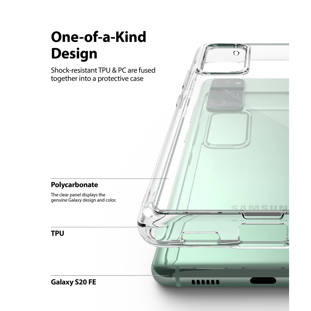 Ốp điện thoại Ringke Fusion cứng trong suốt cho Galaxy S20 FE S20 Plus