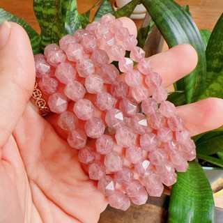 Vòng tay đá Thiên Nhiên Thạch Anh Dâu Tây, Đá Năng Lượng Strawberry Quartz
