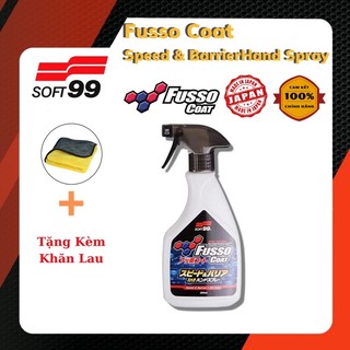 CHAI XỊT PHỦ NANO SƠN XE Ô TÔ 6 THÁNG FUSSO COAT SPEED & BARRIER HAND SPRAY W-208 SOFT99 JAPAN