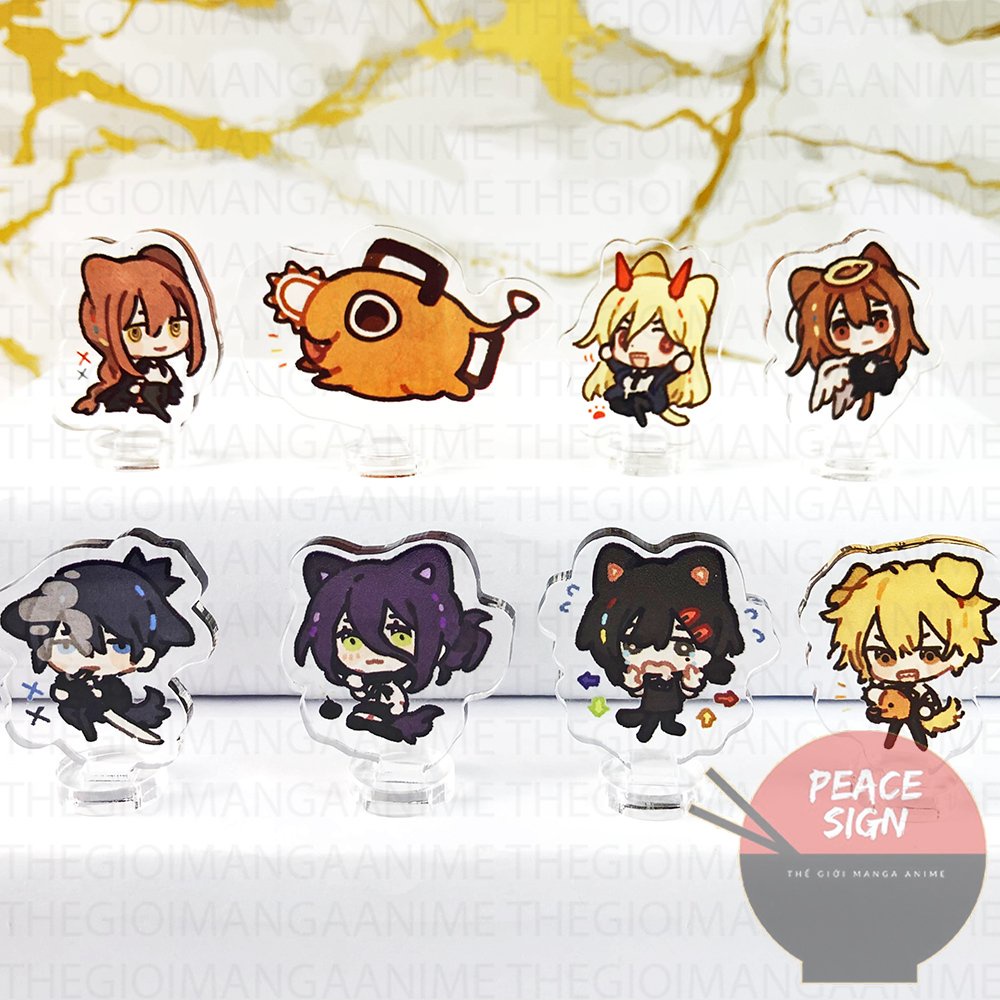 (3CM) Mô Hình Standee CHAINSAW-MAN Thợ Săn Quỷ ver Tai cún tượng mica acrylic anime chibi
