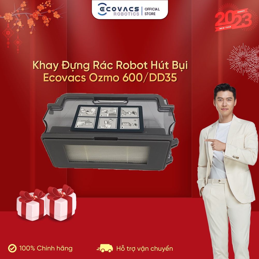 Khay Đựng Rác Robot Hút Bụi Ecovacs OZMO 600/DD35 - Hàng Chính Hãng