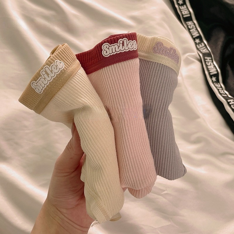 Quần Lót Cotton Không Đường May Kháng Khuẩn Màu Sắc Tương Phản Phong Cách Nhật Bản