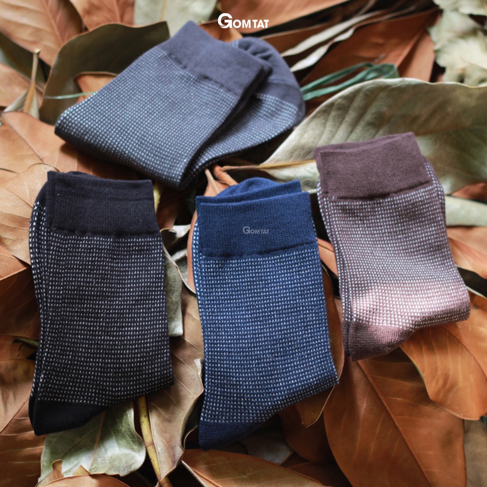 Tất vớ đi giày tây nam công sở cổ cao GOMTAT mẫu 01, chất liệu cotton cao cấp, êm chân thoáng khí - TATGIAYTAY01-1DOI