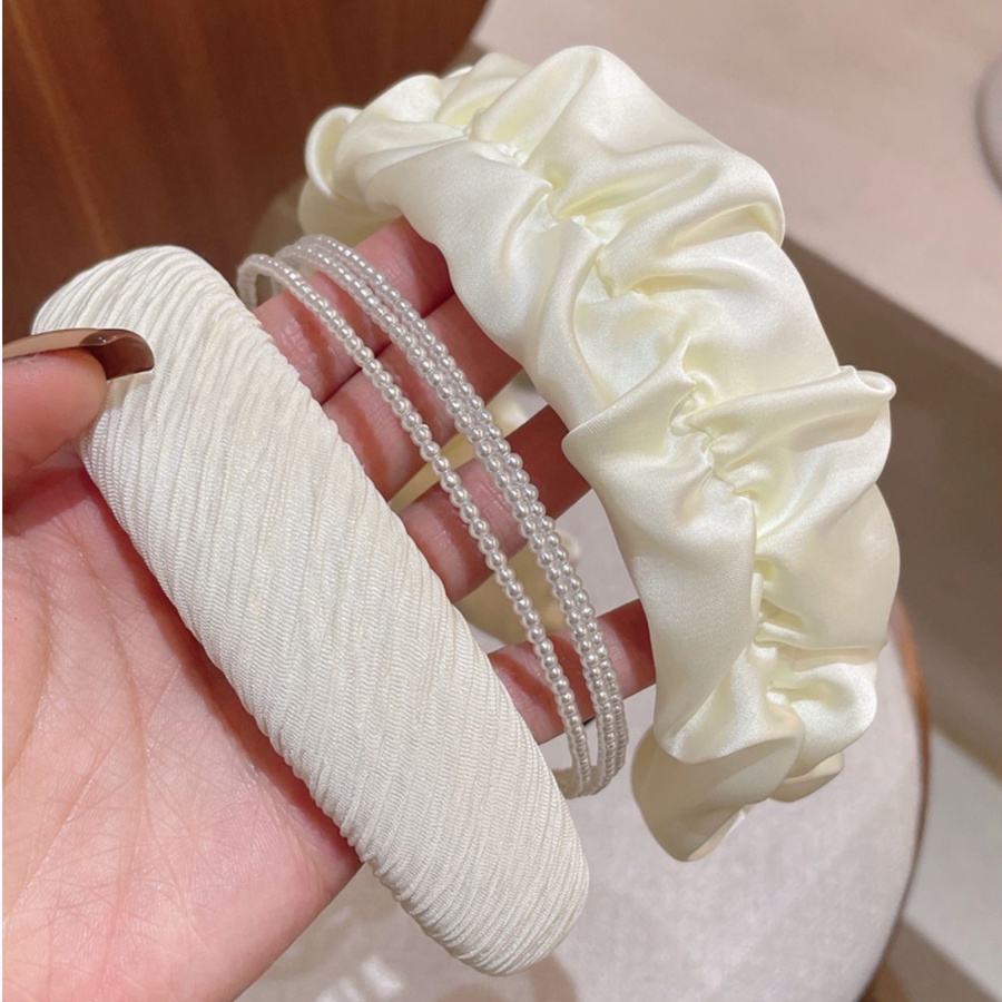 Băng Đô Cài Tóc Bằng Xốp Sọc Caro Trắng Thời Trang Cho Nữ