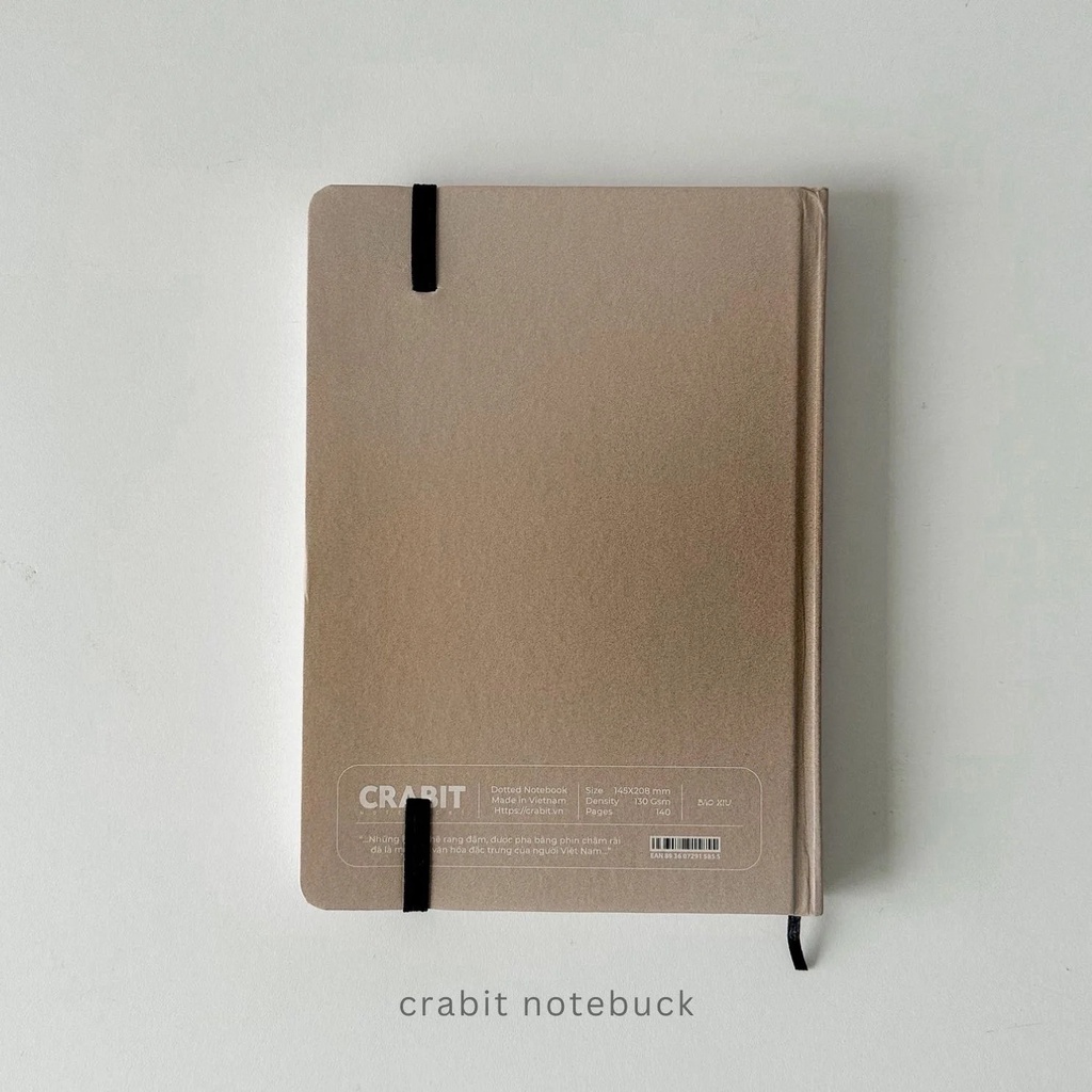 Sổ Tay A5 CRABIT Bạc Xỉu 130gsm - Ruột chấm dot ghi chép, làm bullet journal, quà tặng độc đáo