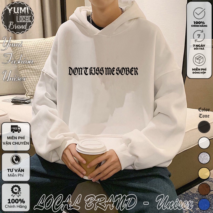 Áo Hoodie DonKissMeSober Local Brand Unisex nỉ bông cao cấp dày - Áo Khoác Nỉ Form Rộng