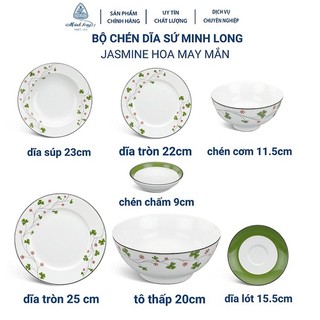 Bộ chén tô dĩa sứ Hoa May Mắn sứ Minh Long - chén tô dĩa sứ hoa may mắn