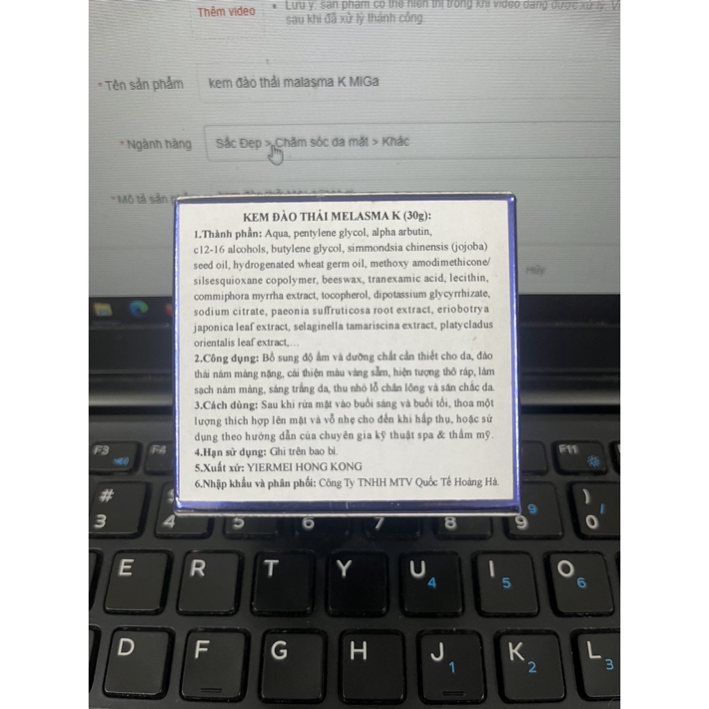 Kem đào thải nám malasma K MiGa 30gr xanh dương Mẫu Mới 2023