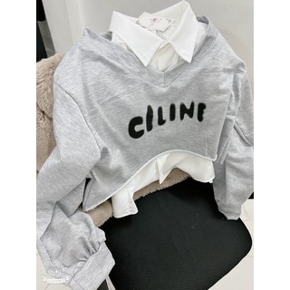Sét áo sơ mi + áo croptop Celin
