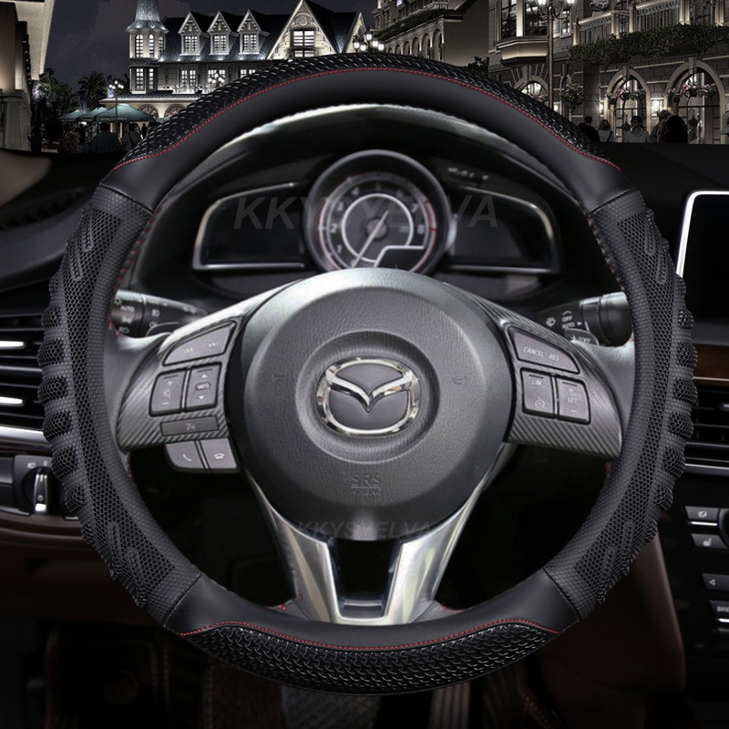 Vỏ Bọc Vô Lăng 38cm Bằng Sợi Carbon Cho Mazda 2 3 Axela 2013-2016 Mazda 6 Atenza 2014-2017 CX5 2017 2018