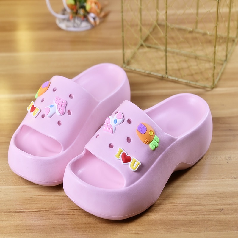 Prowow Dép Sandal Đế Xuồng Dày Một Bánh Kem Hoạt Hình Dễ Thương Cho Nữ