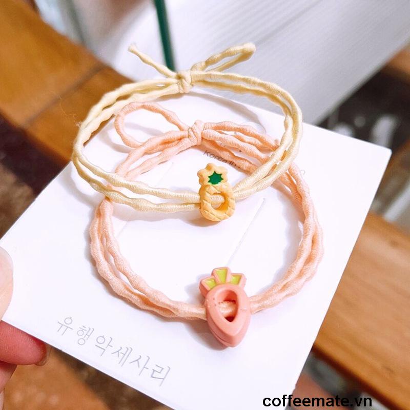 【coffeemate】⚡ Dây buộc tóc trang trí hình hoa quả dễ thương phong cách Hàn Quốc dành cho nữ dây cột tóc