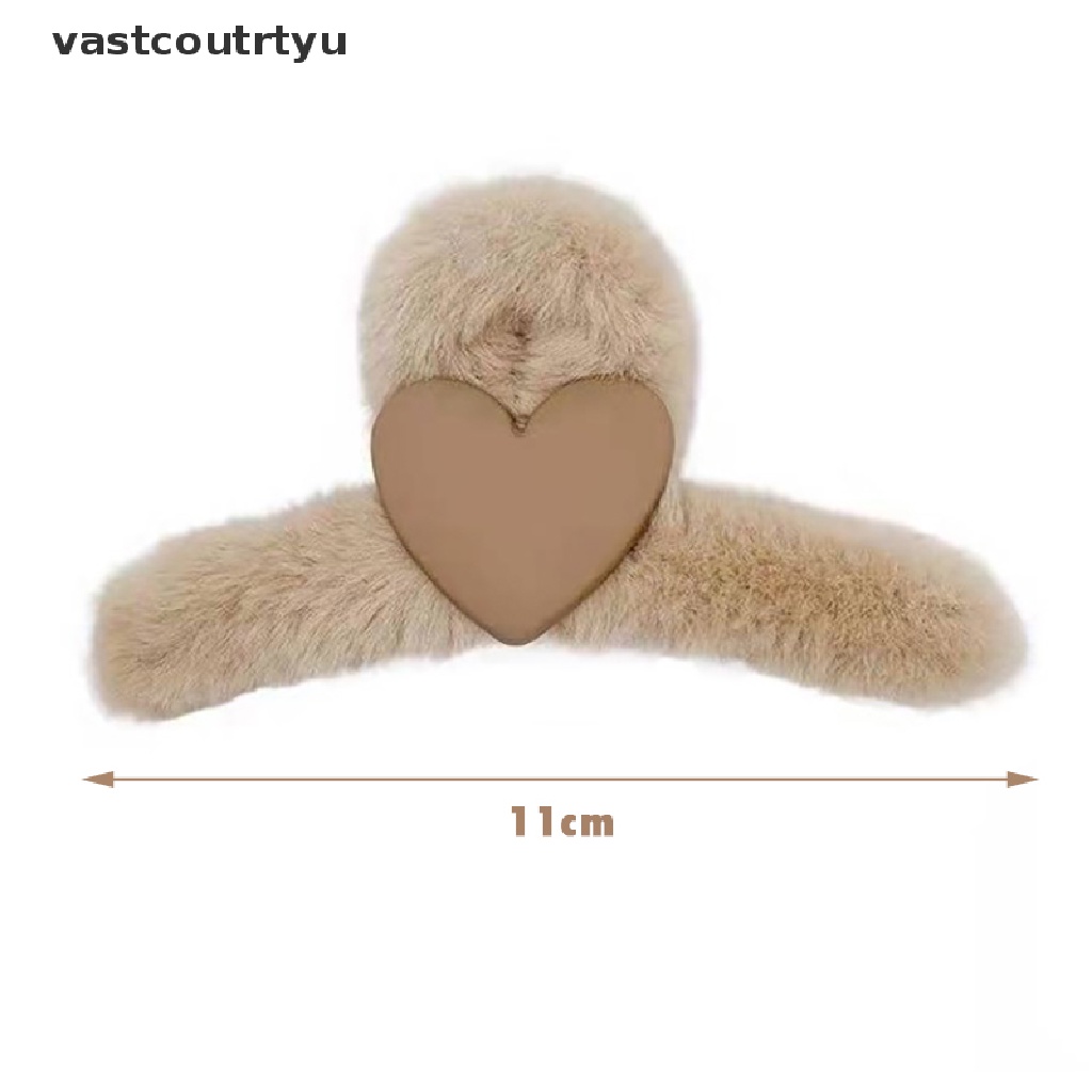 Vas Kẹp Tóc Càng Cua Đính Nơ Tua Rua Lông Xù Dày Dặn Dễ Thương Mùa Đông Cho Nữ n