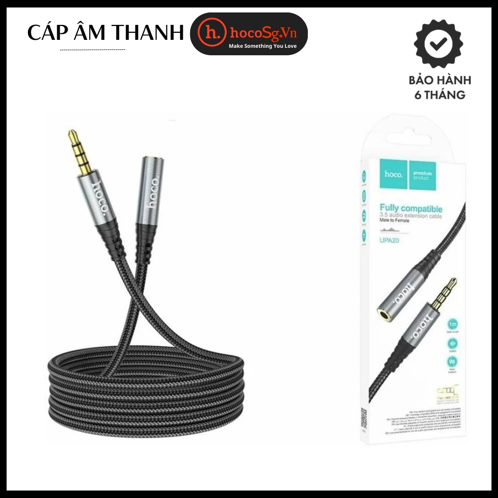 Cáp Nối Dài Cổng 3.5mm Hỗ Trợ Mic Siêu Xịn HOCO UPA20 .Dây AUX kết nối loa dài 1M TIỆN LỢI