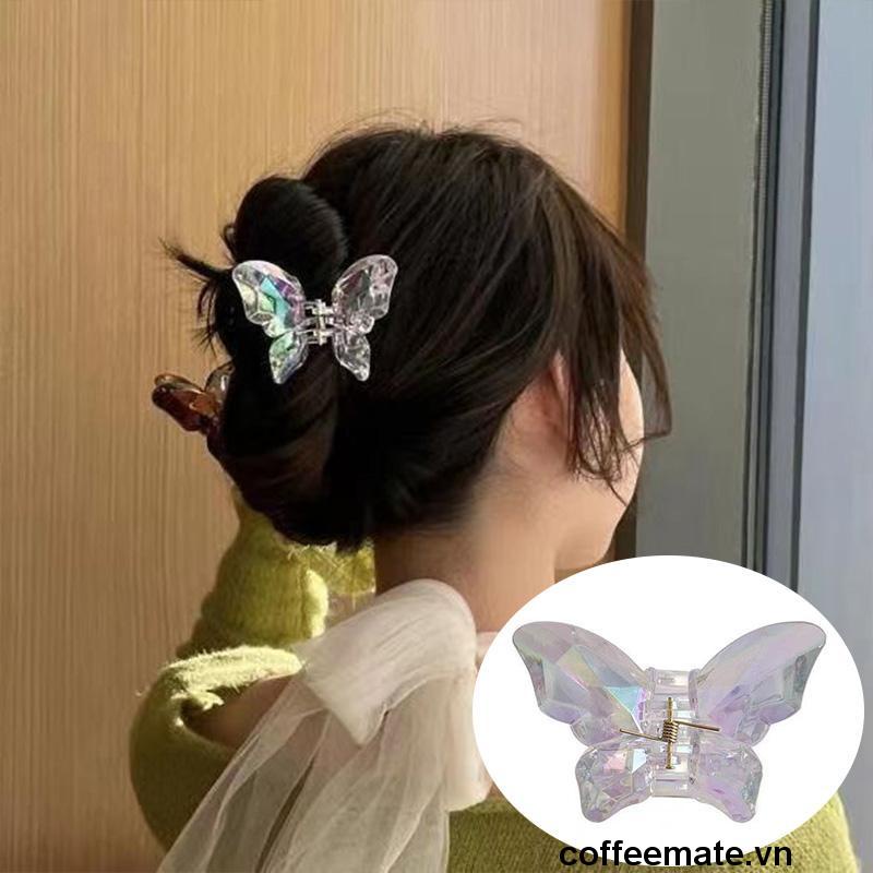 【coffeemate】⚡ Kẹp Tóc Càng Cua Cỡ Lớn Hình Bướm Màu Sáng Thời Trang Mùa Hè Hàn Quốc Cho Nữ