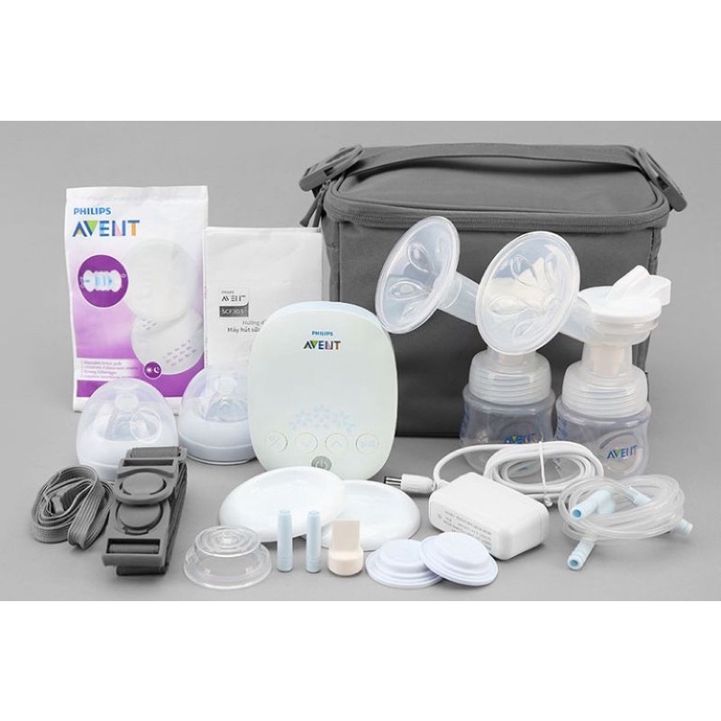 Máy hút sữa điện đôi PHILIPS AVENT SCF 303 Hoa Tuyết chính hãng