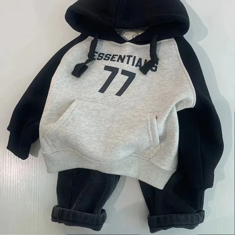 Áo Nỉ Có Mũ Trùm Bằng Vải Lông Cừu Dày Phong Cách Hàn Quốc Thời Trang Thu Đông Hàng Mới 2023 Dành Cho Bé Trai Và Bé Gái