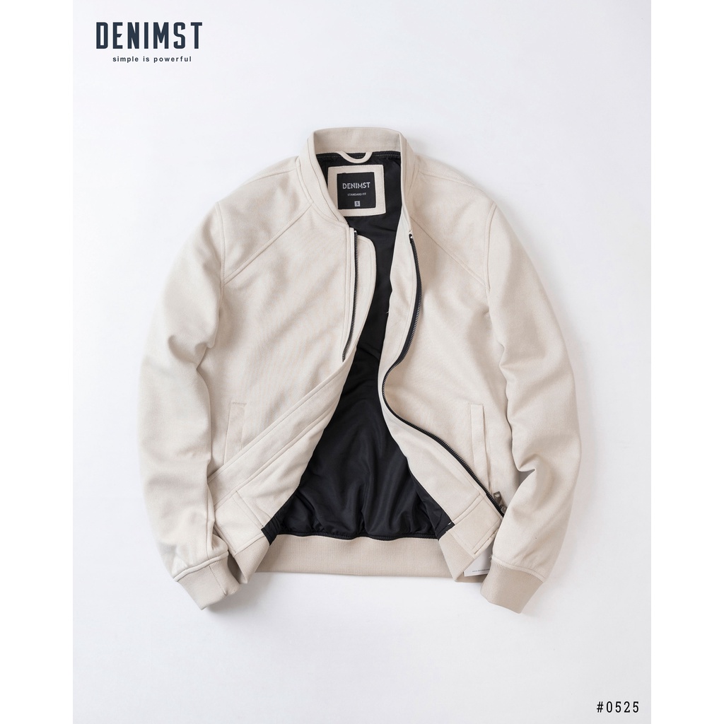 Áo bomber da lộn 2 lớp DENIMST 0525, áo khoác da lộn đơn giản, form tới 90kg