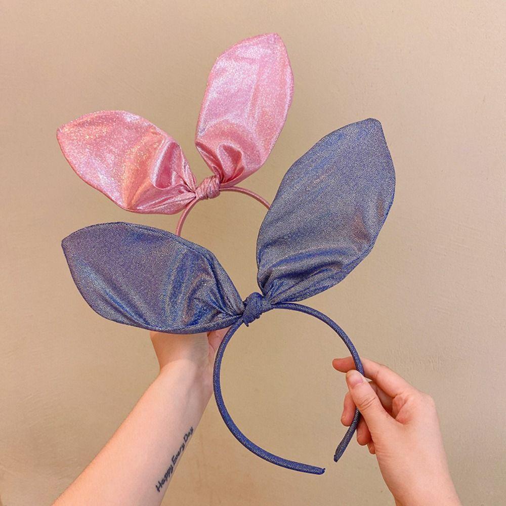 Băng Đô Cài Tóc Hình Tai Thỏ Lấp Lánh Thời Trang Dự Tiệc Cho Nữ