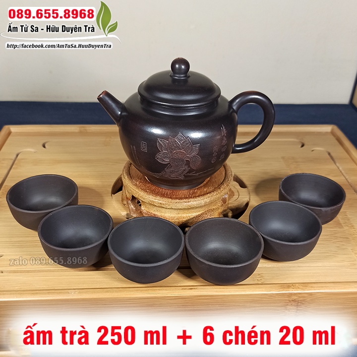 Ấm trà tử sa PHỤNG HOÀNG CỔ LIÊN (cao cấp) - ấm tử sa nghi hưng dùng trà đạo cùng trà ô long,trà mạn,trà thái nguyên,sen