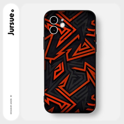 Ốp lưng JURSUE mềm hình độc lạ ngầu vintage đen Cho iPhone 17 16 15 14 13 12 11 Pro Max SE 2020 X XR XS ip 8 7 Plus Y2814