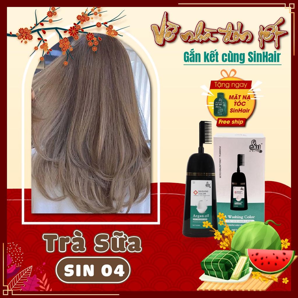 Dầu gội đổi màu tóc NÂU TRÀ SỮA | Gội là đổi màu | SinHair Việt Nam Official Store