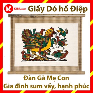 Tranh Đông Hồ, Bừc Đàn Gà Mẹ Con (không khung tranh) trang trí nhà cửa hàng, quán cà phê cafe, phòng khách, trang trí tế