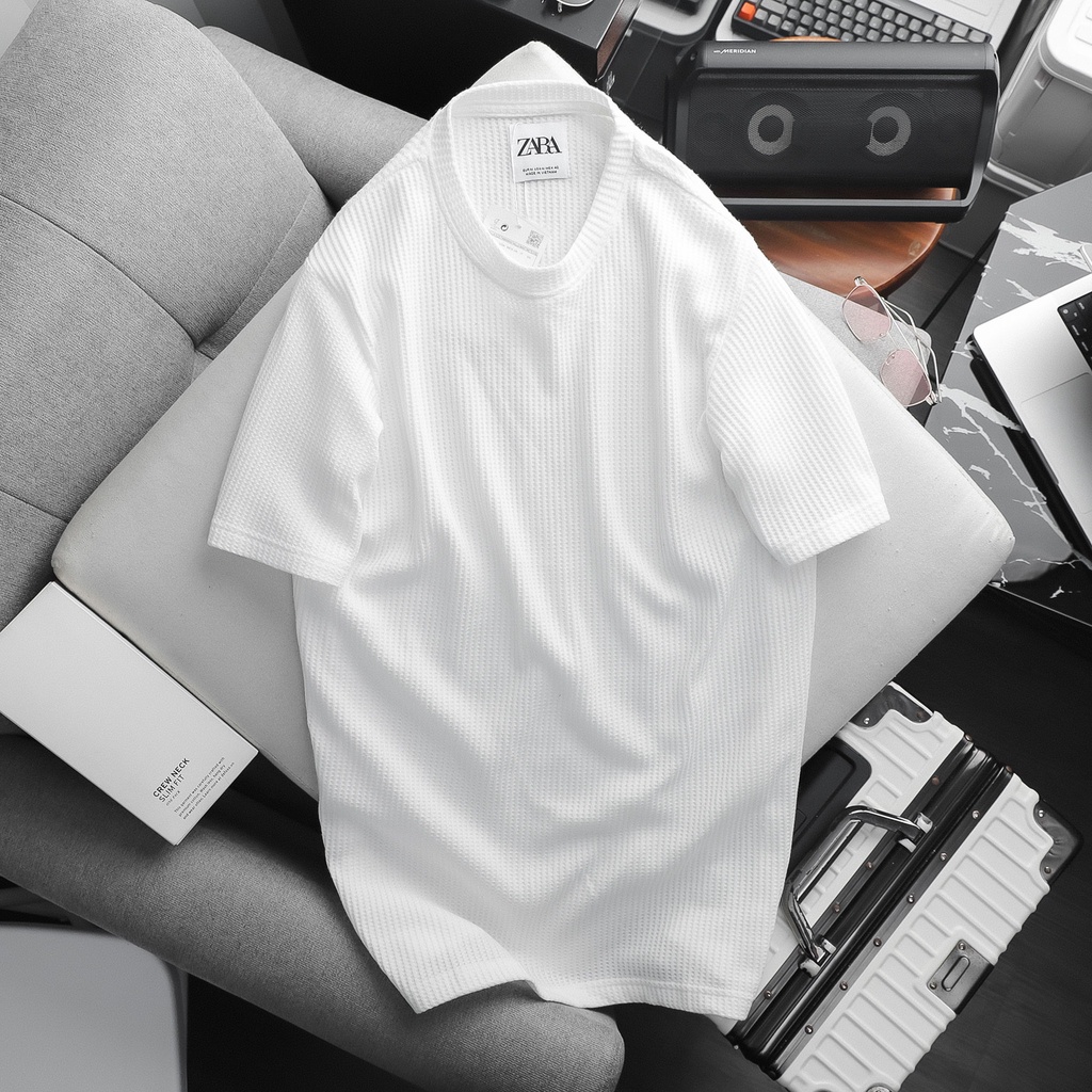 Áo Zara dệt kim tổ ong Form slim