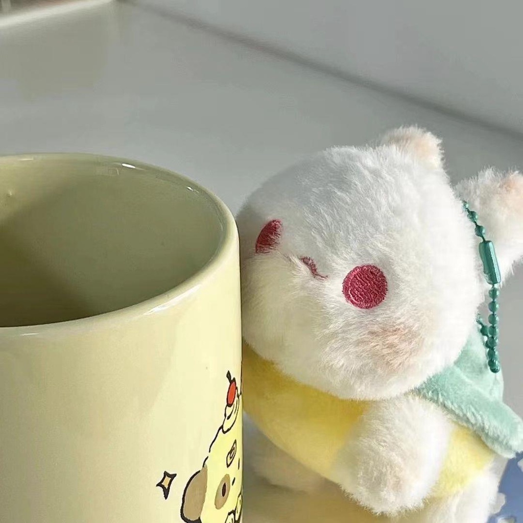 Móc Khóa Thú Nhồi Bông Hình Búp Bê Thỏ Rùa Cát Cùng Phong Cách Vibrato Thích Hợp Làm Quà Tặng Cho Học Sinh Cặp Đô