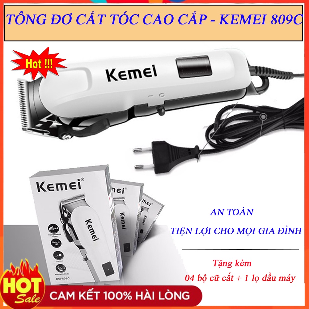 Tông Đơ Cắt Tóc 809C. Tăng Đơ Cắt Tóc. Động Cơ Mạnh Mẽ, An Toàn, Dễ Sử Dụng Với 4 Đầu Lược Cắt